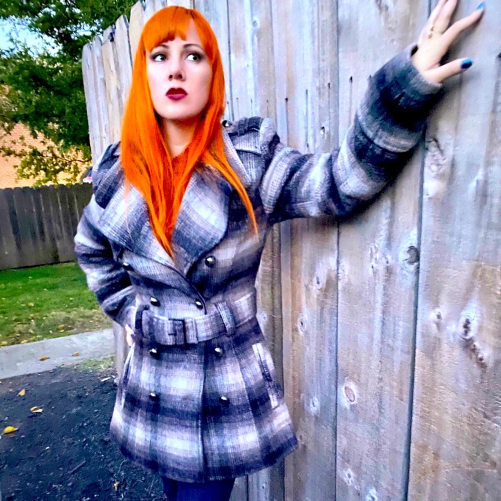 Plaid Black Wool Blend Coat Classic Style ☁️🤍☁️✨